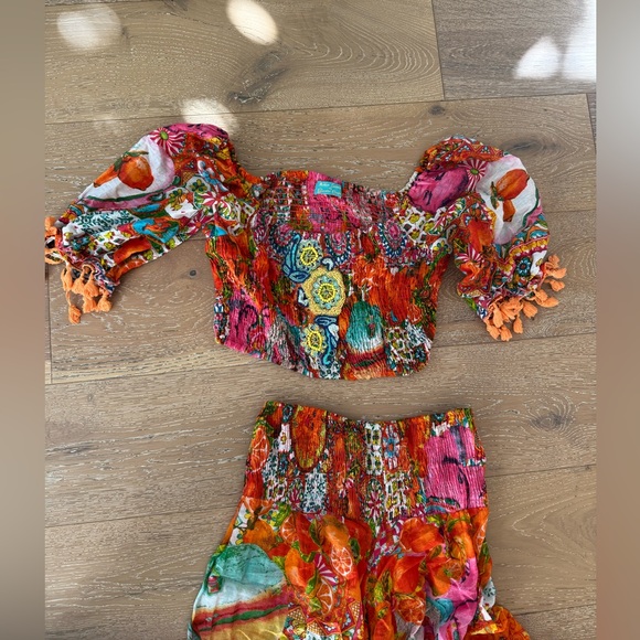Mexico two piece colorful outfit with tassels - one size - worn once - Picture 7 of 7